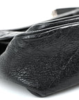 Crinkled Calfskin Matelasse Monogram Medium Niki Chain Satchel Black