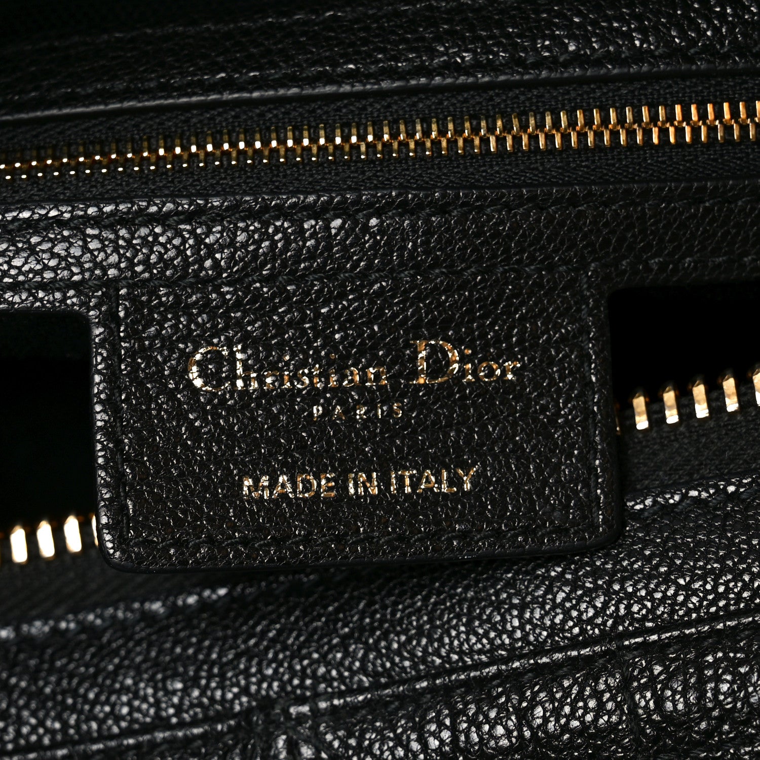 Shiny Grained Calfskin Macrocannage Medium D-Journey Bag Black