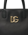 DOLCE GABBANA Calfskin Medium Fefe Tote Black