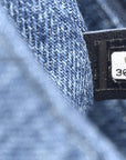 Denim CC Quilted Mini Square Flap Blue