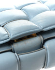 Nappa Maxi Intreccio Padded Cassette Crossbody Bag Ice