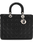 Lambskin Cannage Large Lady D1OR Black