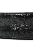 Suede Patent Web Mini Ophidia Round Shoulder Bag Black