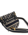 Oblique Embroidered Saddle Belt Pouch Blue