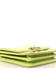 Calfskin Quilted North South Boy Flap Light Green