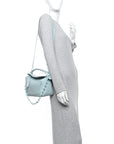 Grained Calfskin Small Puzzle Bag Aquamarine