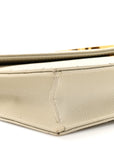 Grain De Poudre Matelasse Chevron Monogram Envelope Chain Wallet Crema Soft