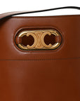 Satinated Calfskin Maillon Triomphe Bucket Bag Tan
