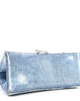 Nappa Denim Printed Small Hourglass Top Handle Bag Denim Blue
