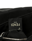 Econyl Nylon Cuoio Romano Monochrome Medium Baguette Messenger Bag Black