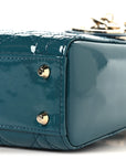 Patent Cannage Mini Lady Dor Blue