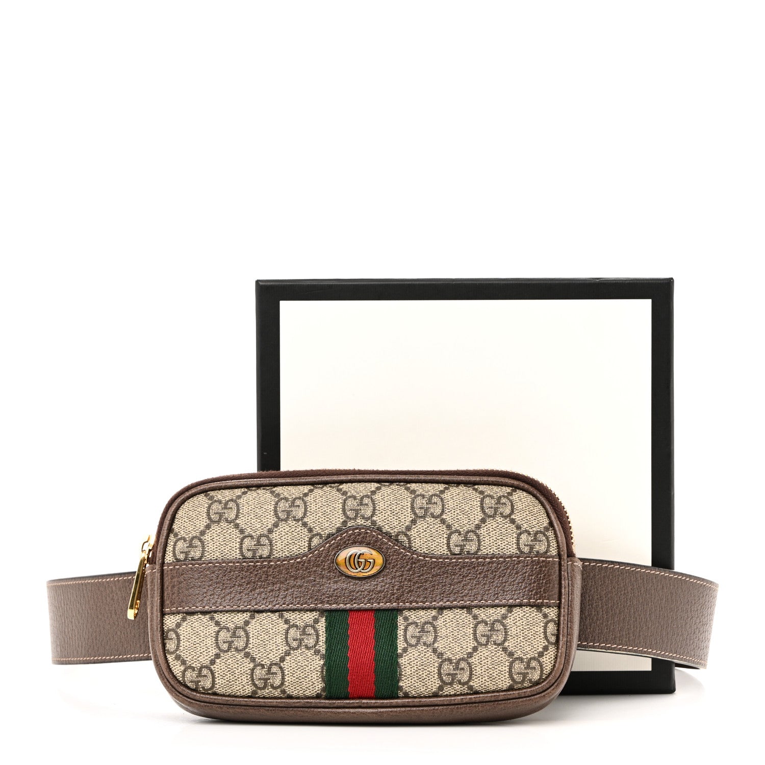 GG Supreme Monogram Ophidia Belted iPhone Case 85 34 Dark Brown