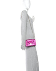 Metallic Patent Micro-Cannage D1ORama Wallet on Chain Pouch Pink