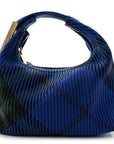 Canvas Knitted Check Mini Peg Duffle Bag Knight