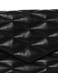 Lambskin Quilted Sade Puffer Envelope Clutch Black