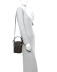 Vitello Liberty F is FNDI Bi-Color FF 1974 Embossed Mini Mon Tresor Bucket Bag Maya Black