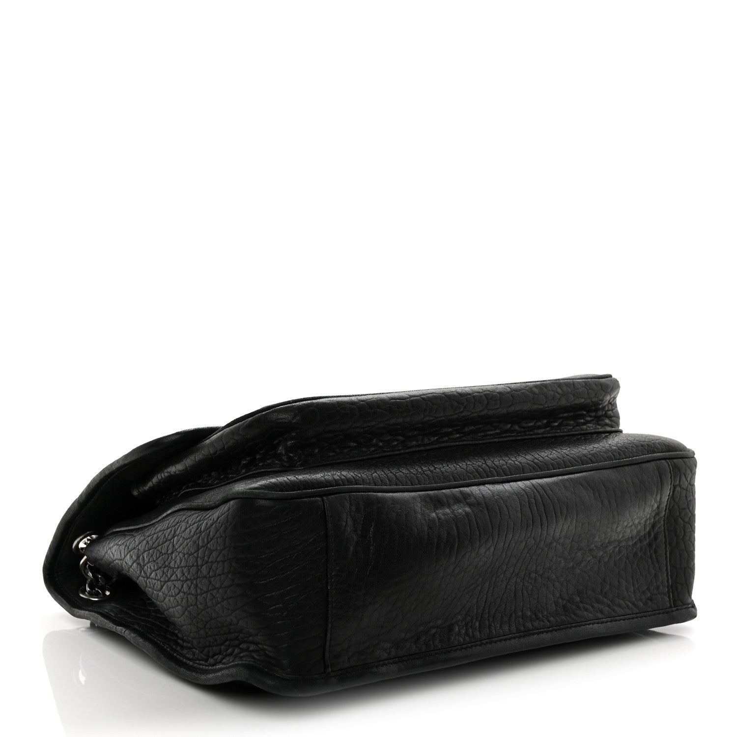 Grained Lambskin Monogram Large Niki Chain Satchel Black