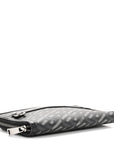 Coated Canvas La Greca Signature  Black Gray