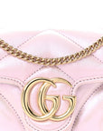 Iridescent Nappa Chevron Matelasse Super Mini GG Marmont Shoulder Bag Iridescent Escape Pink
