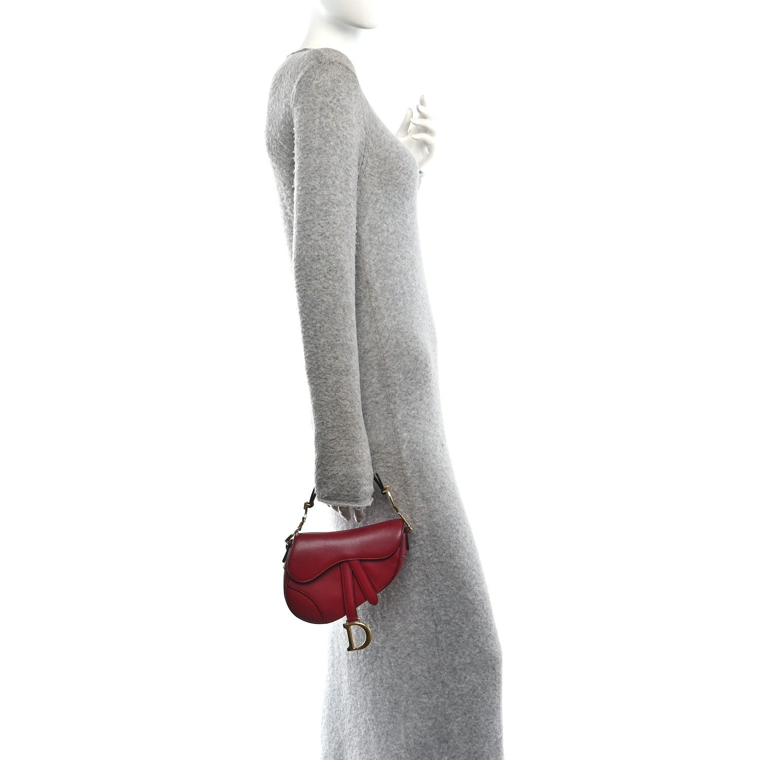 Calfskin Mini Saddle Bag Red