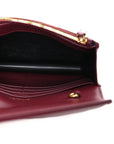 Calfskin Matelasse Chevron Monogram Envelope Chain Wallet Rouge Merlot