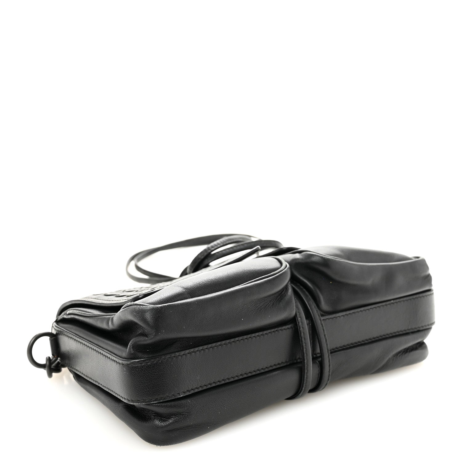 Nappa Intrecciato Small Double Pocket Flap Black