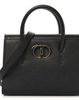 Grained Calfskin Medium St. Honore Tote Black