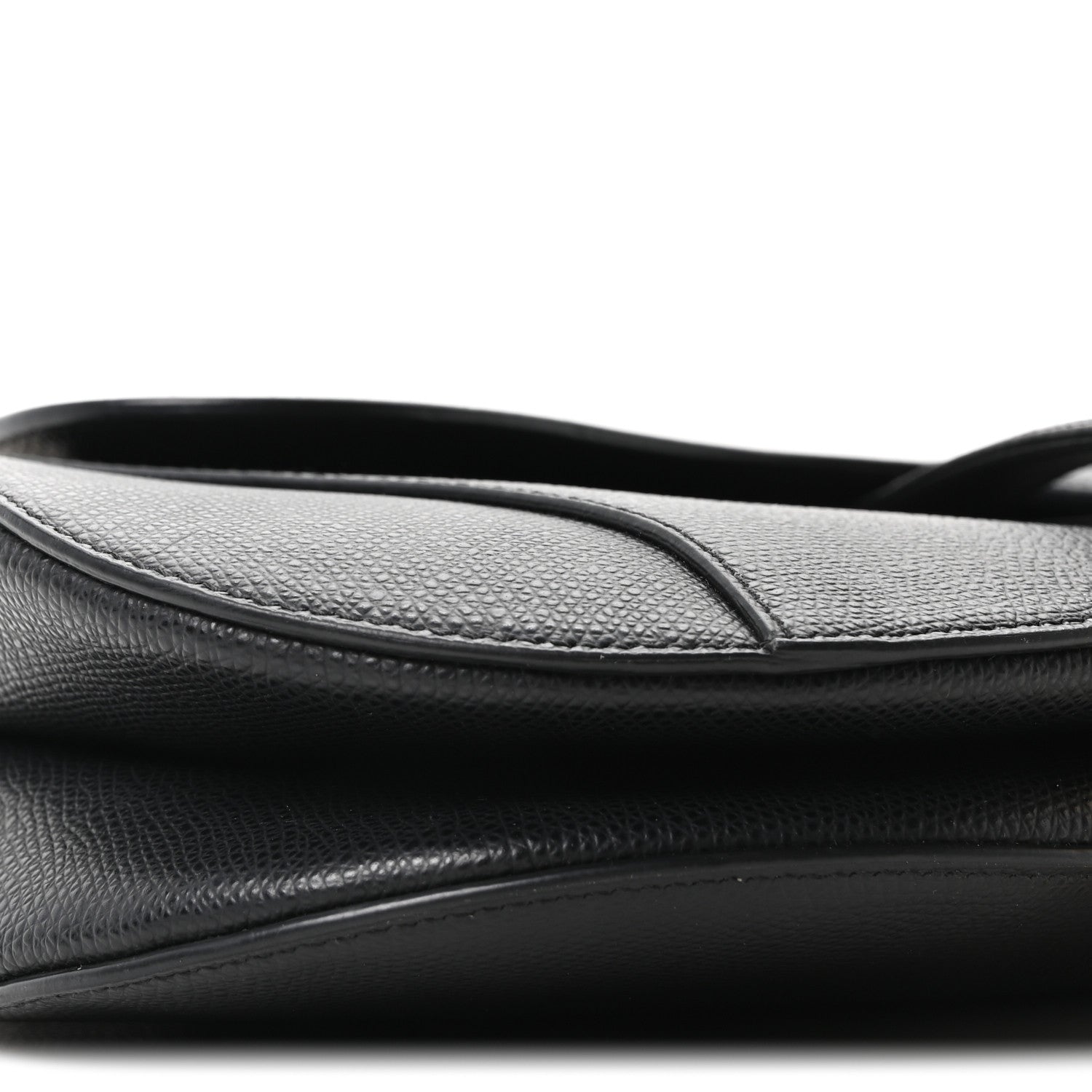 Grained Calfskin Saddle Bag Black