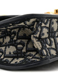 Oblique Small D1ORAddict Flap Bag Navy Blue