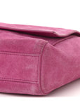 Smooth Calfskin Suede Medium Reversible Monogram Kate Satchel Rose Rubis