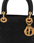 Lambskin Cannage Medium Lady D1OR Black