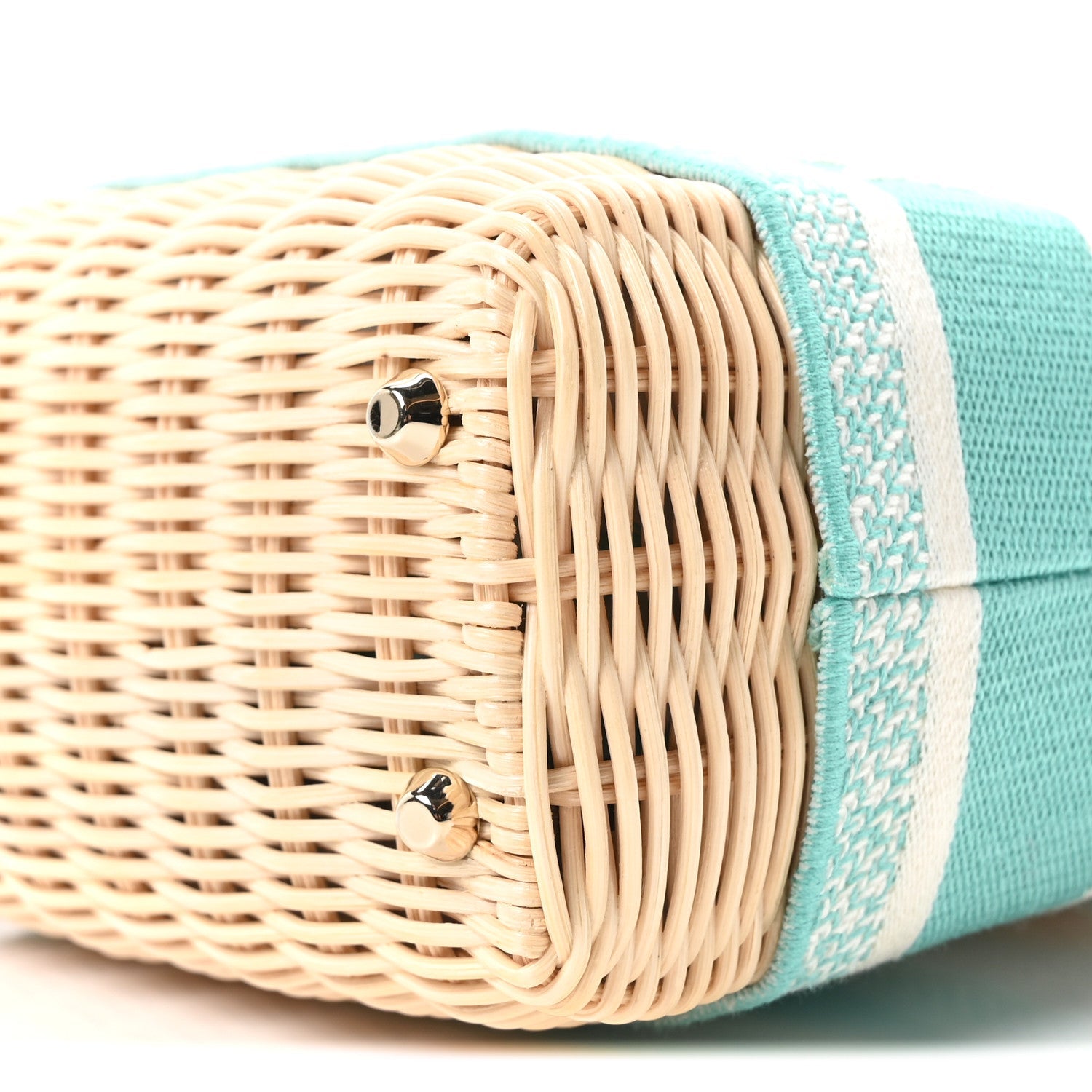 Wicker Oblique Mini Lady D1OR Bag Aquamarina