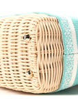 Wicker Oblique Mini Lady D1OR Bag Aquamarina