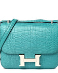 Matte Alligator Constance 18 Bleu Paon
