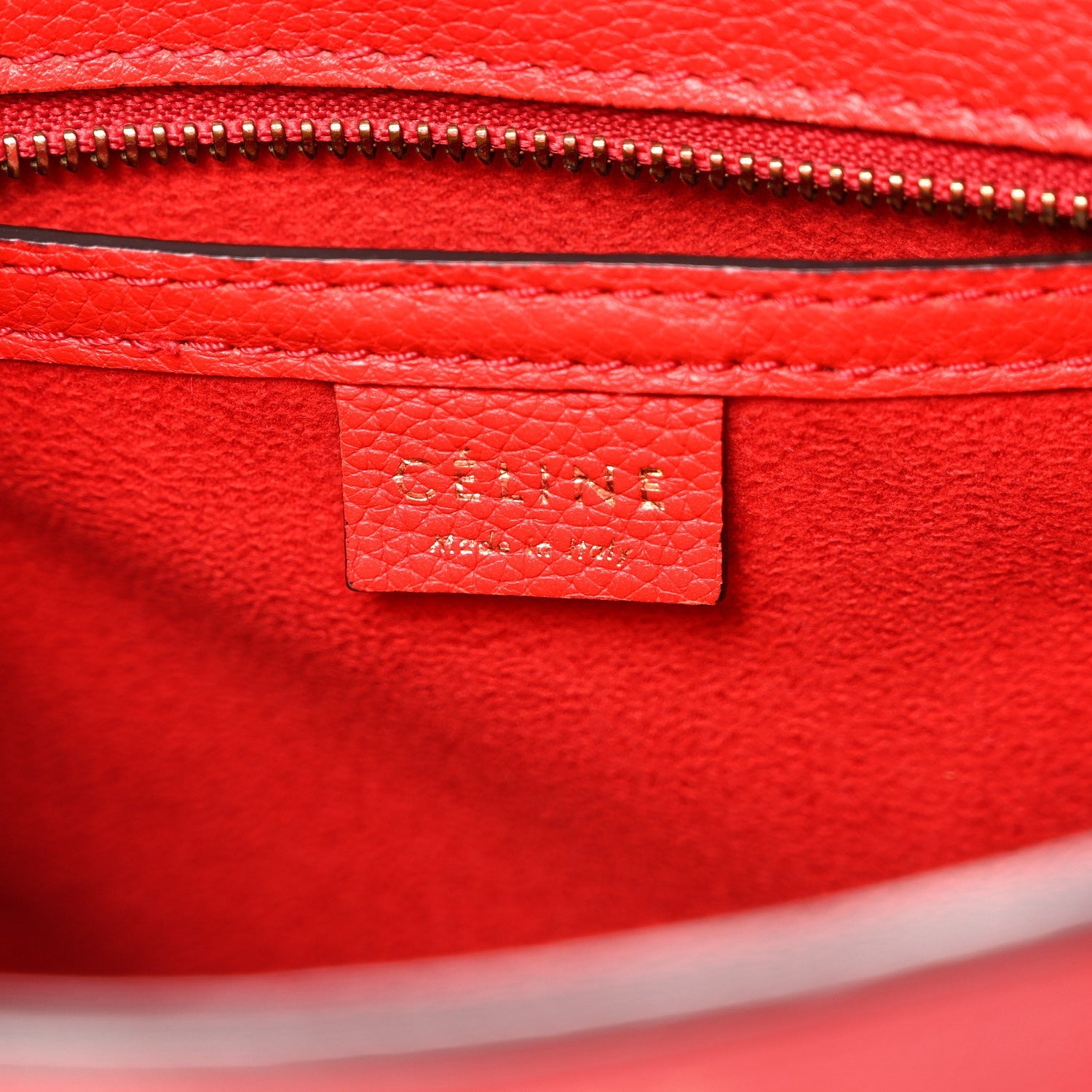 Drummed Calfskin Nano Luggage Vermillion