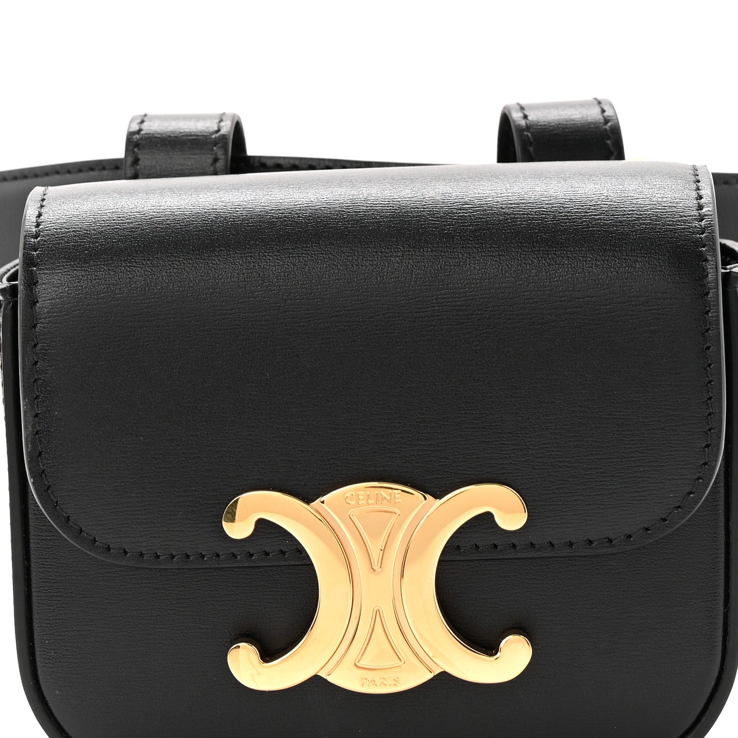 Shiny Calfskin Mini Claude Belt Bag 75 30 Black