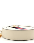 Textured Calfskin Web Mini Ophidia Round Shoulder Bag Mystic White