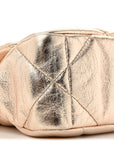Metallic Lambskin Quilted Medium CHNL 19 Flap Gold