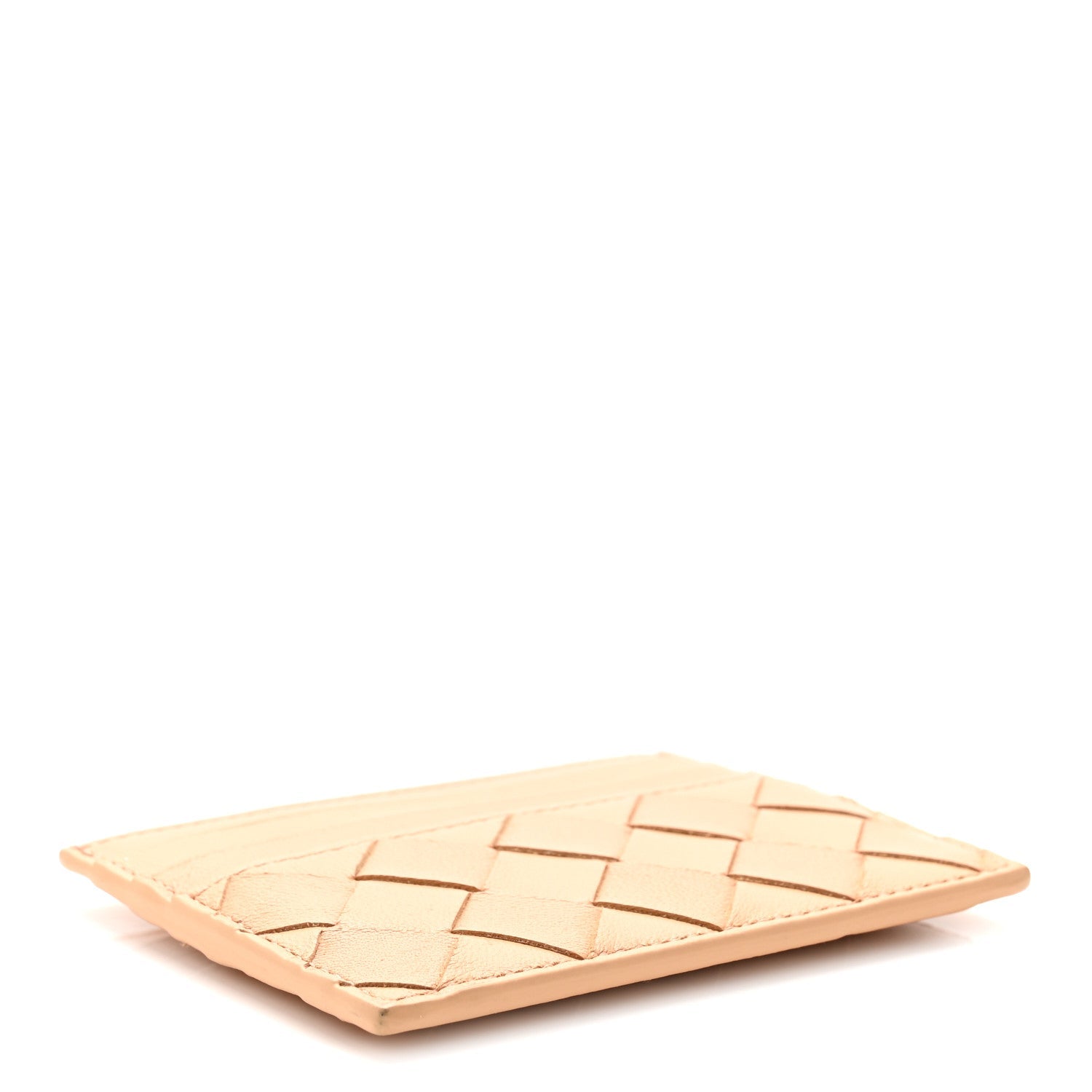 Nappa Intrecciato Card Holder Almond