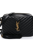 Calfskin Matelasse Monogram Lou Camera Bag Black