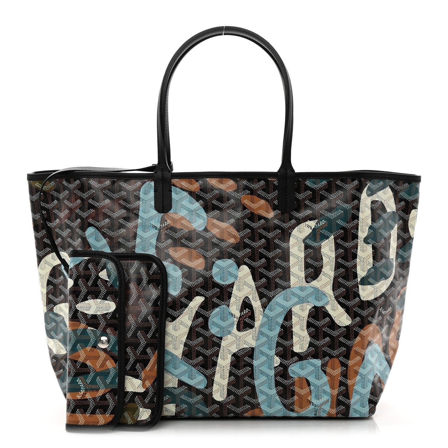 Goyardine Saint Louis Lettres Camouflage PM Black Blue