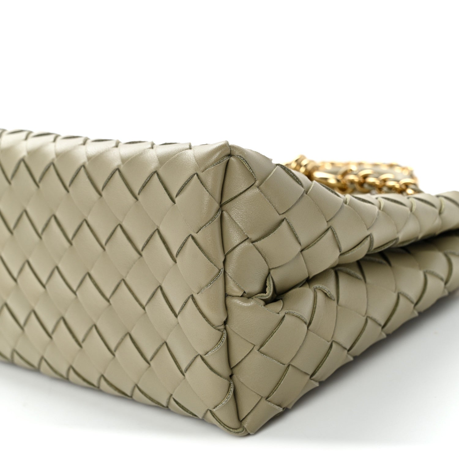 Nappa Intrecciato Small Andiamo With Chain Shoulder Bag Travertine