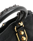 Chevre Gold Metallic Edge Hardware Mini City Black