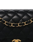 Caviar Quilted Small Double Flap Black