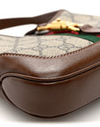 GG Supreme Monogram Azalea Calfskin Web Mini Jackie 1961 Hobo Beige Ebony Brown Sugar