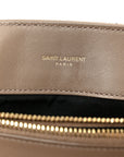 Suede Y Quilted Monogram Medium Loulou Chain Satchel Taupe