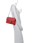 Dollar Calfskin Swarovski Crystal Small Dionysus Shoulder Bag Hibiscus Red