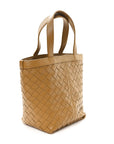 Nappa Intrecciato Small Flip Flap Tote Acorn Brass