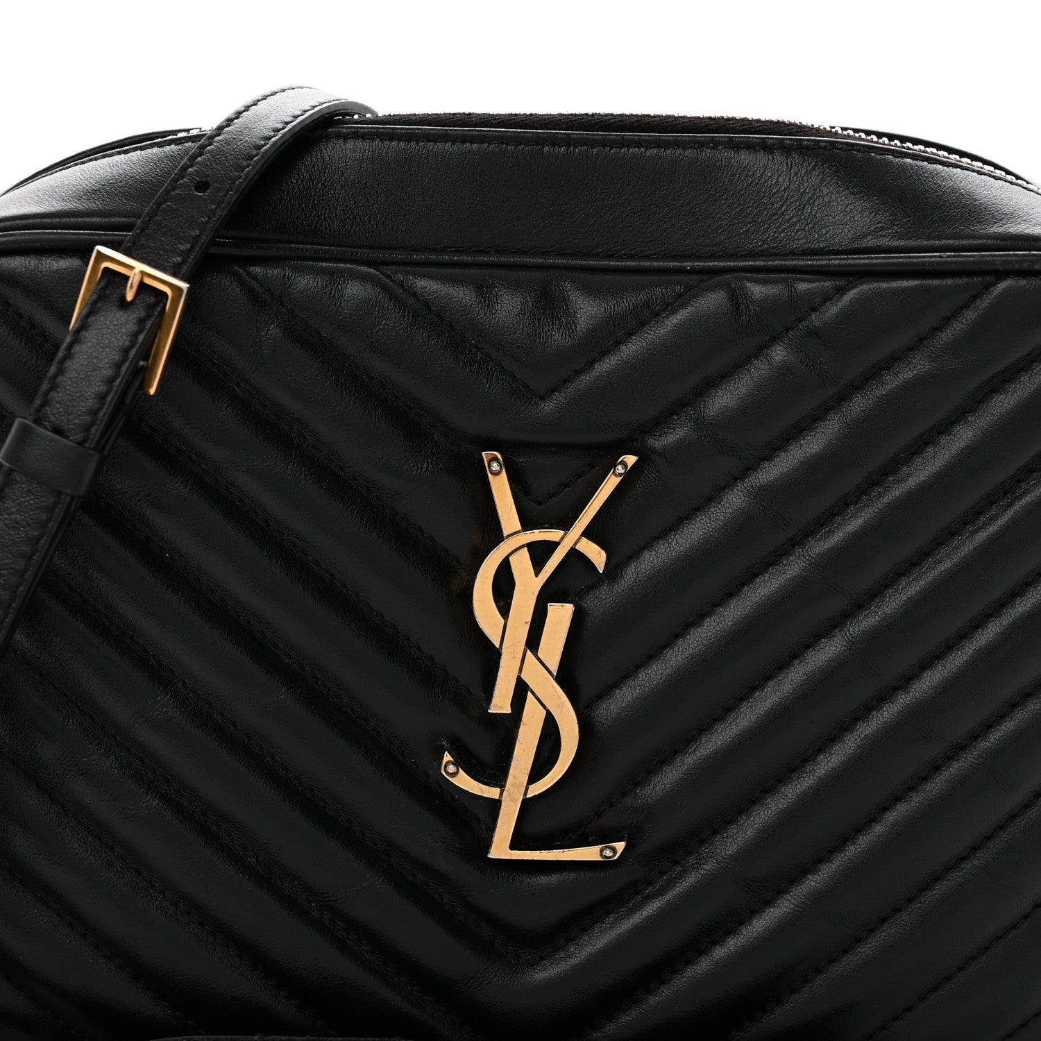 Calfskin Matelasse Monogram Lou Camera Bag Black