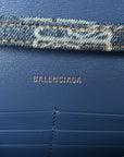 Denim BB Monogram Hourglass Chain Bag Blue
